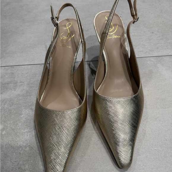 Sam Edelman Gold Leaf Slingback Heels - Picture 2 of 4